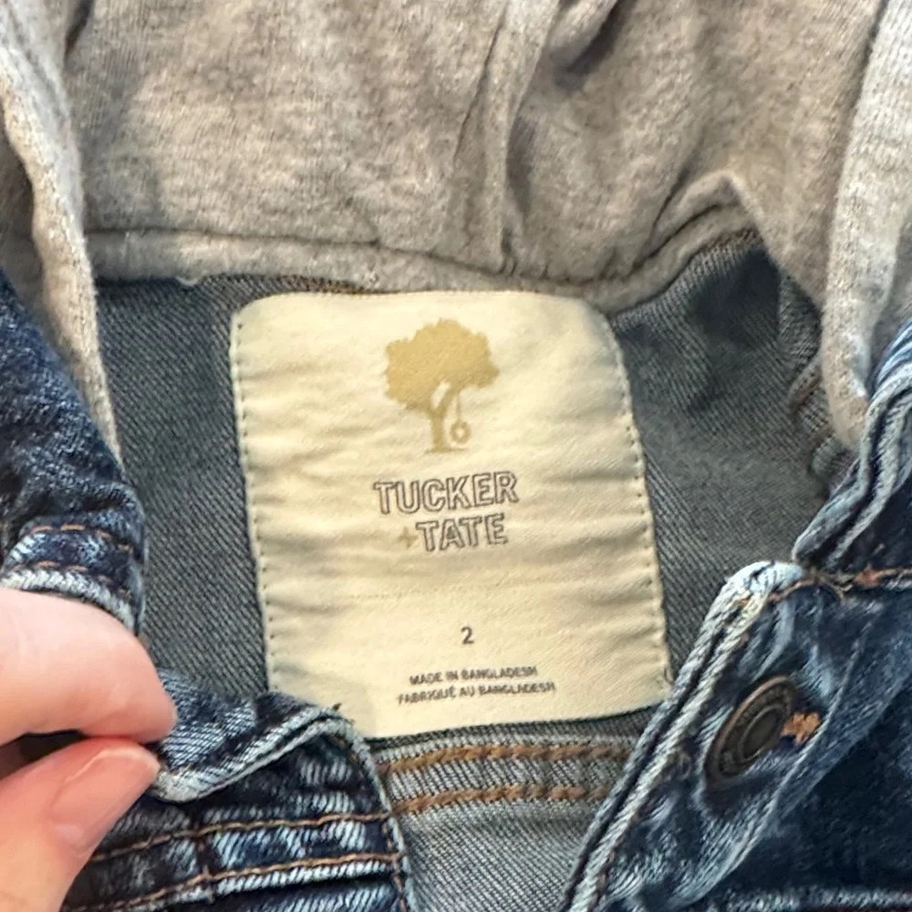 Tucker + Tate Denim Jacket with Gray Hood 2T